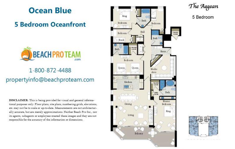 Ocean Blue Aegean Floor Plan - 5 Bedroom Oceanfront